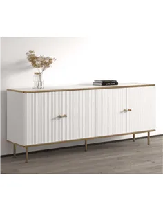 Maison White And Gold 4 Door Wide Sideboard, 3143 2