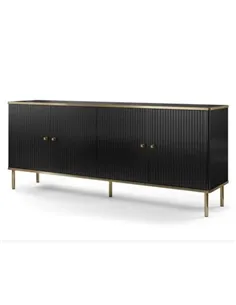 Maison Black And Gold 4 Door Wide Sideboard, 3144