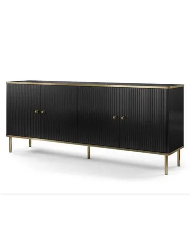 Maison Black And Gold 4 Door Wide Sideboard, 3144