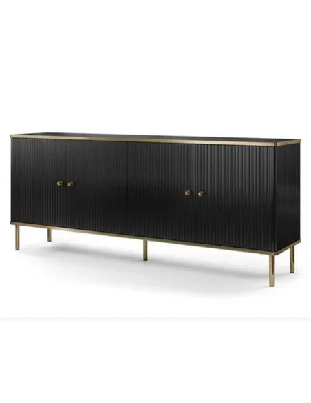 Maison Black And Gold 4 Door Wide Sideboard, 3144