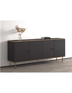 Maison Black And Gold 4 Door Wide Sideboard, 3144 2