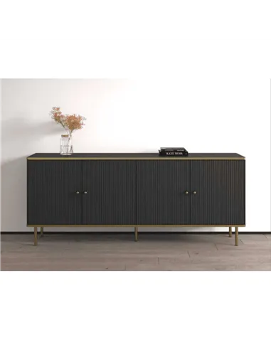 Maison Black And Gold 4 Door Wide Sideboard, 3144
