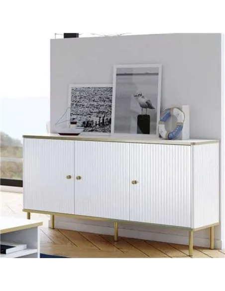 Maison White And Gold 3 Door Sideboard, 3145