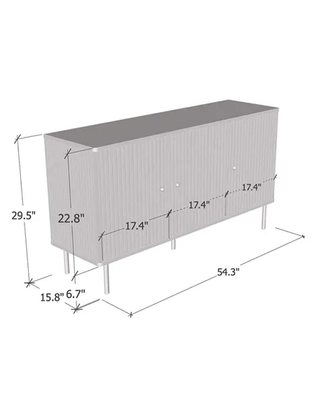 Maison White And Gold 3 Door Sideboard, 3145