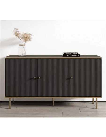 Maison Black And Gold 3 Door Sideboard, 3146