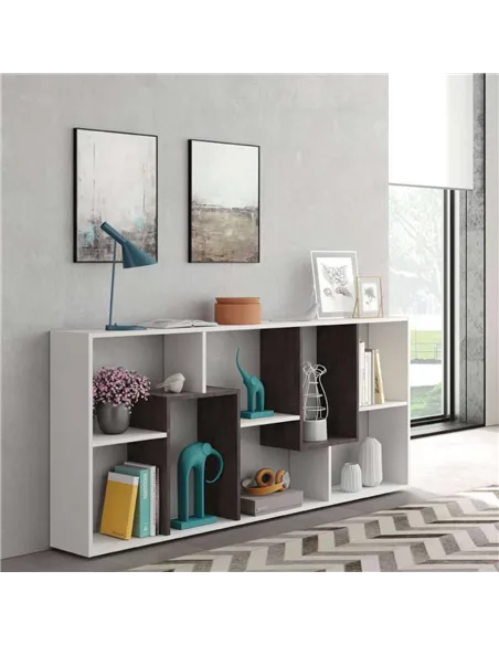Malibu White And Dark Brown Bookcase, 2942