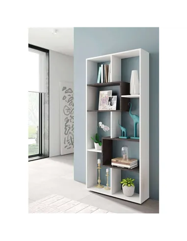 Malibu White And Dark Brown Bookcase, 2942