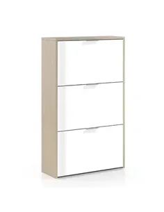 Marvin White And Oak Effect Shoe Cabinet, 3260