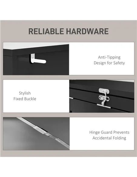 HOMCOM Three-Part Work Desk, with Storage and Chalkboard - Black