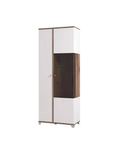 Merlot White High Gloss And Oak Effect Display Cabinet, 3441