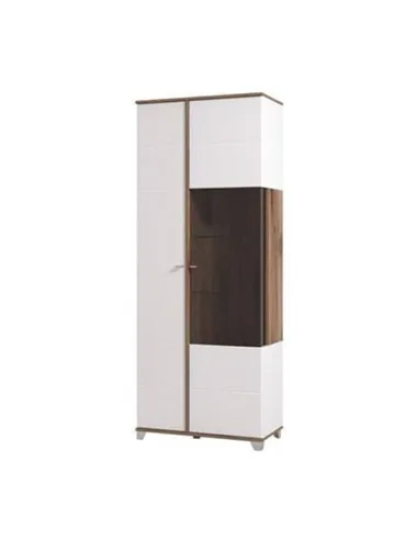 Merlot White High Gloss And Oak Effect Display Cabinet, 3441