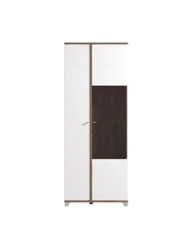 Merlot White High Gloss And Oak Effect Display Cabinet, 3441