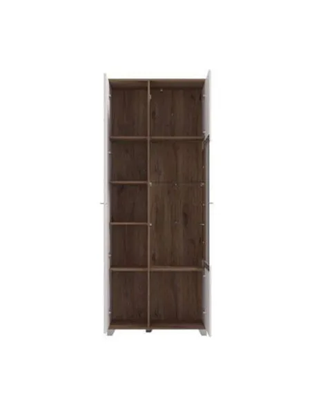 Merlot White High Gloss And Oak Effect Display Cabinet, 3441