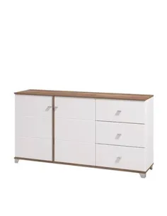 Merlot White Gloss And Warm Oak Effect Sideboard, 3442
