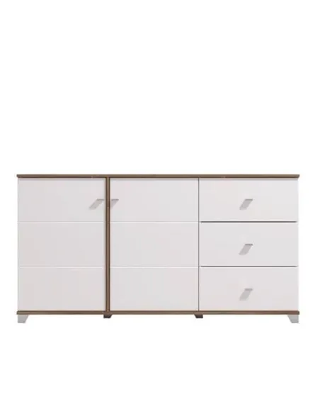 Merlot White Gloss And Warm Oak Effect Sideboard, 3442