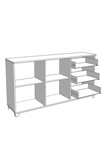 Merlot White Gloss And Warm Oak Effect Sideboard, 3442
