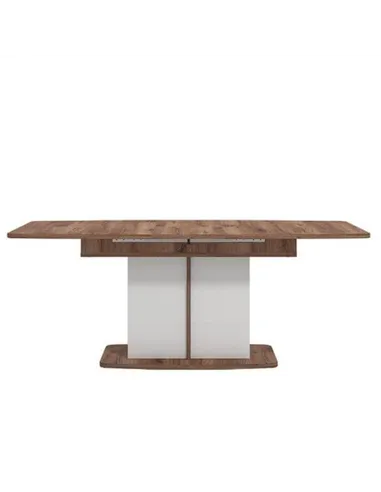 Merlot White Gloss And Warm Oak Extending Dining Table, 3440