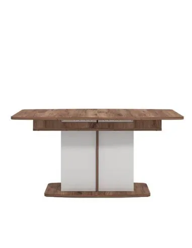 Merlot White Gloss And Warm Oak Extending Dining Table, 3440