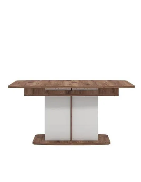 Merlot White Gloss And Warm Oak Extending Dining Table, 3440