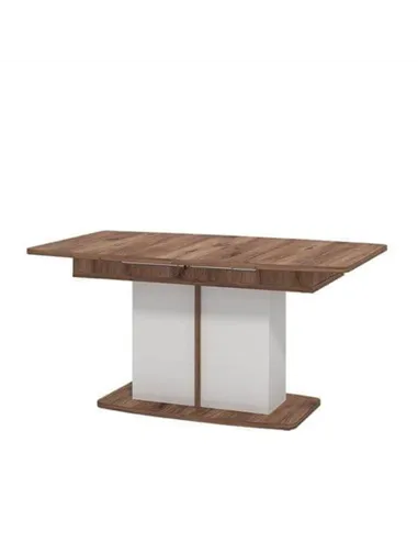 Merlot White Gloss And Warm Oak Extending Dining Table, 3440