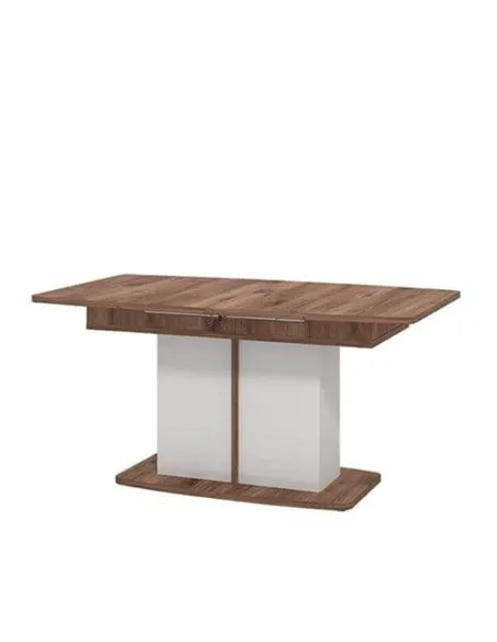 Merlot White Gloss And Warm Oak Extending Dining Table, 3440