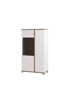 Merlot White Gloss Oak Effect Low Display Cabinet 3448