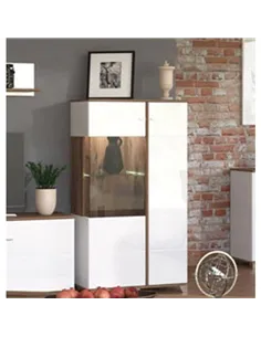Merlot White Gloss Oak Effect Low Display Cabinet 3448 2
