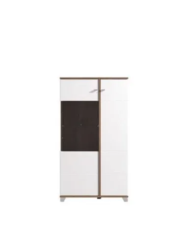 Merlot White Gloss Oak Effect Low Display Cabinet 3448