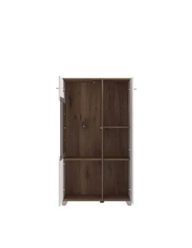 Merlot White Gloss Oak Effect Low Display Cabinet 3448