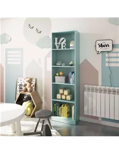 Mila Aqua Green Tall Bookcase, 3252 2