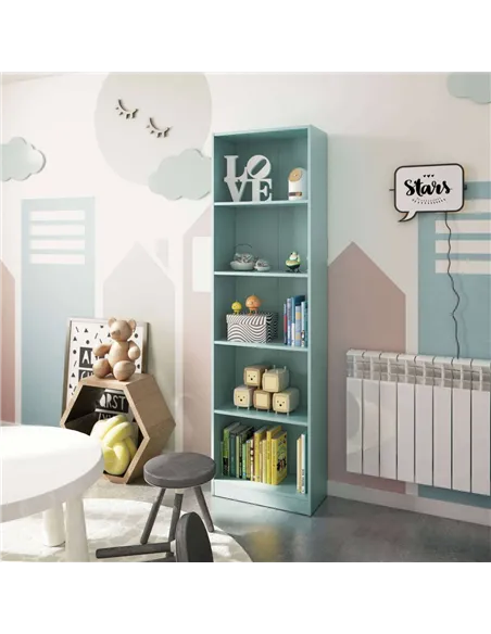Mila Aqua Green Tall Bookcase, 3252