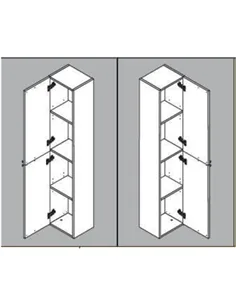 Milano Tall Bathroom Cupboard Oak Grey, 2477 2