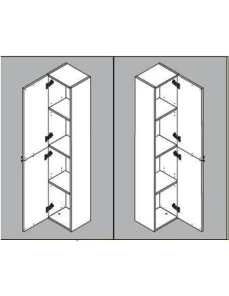 Milano Tall Bathroom Cupboard Oak Grey, 2477