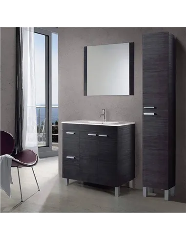 Milano Tall Bathroom Cupboard Oak Grey, 2477