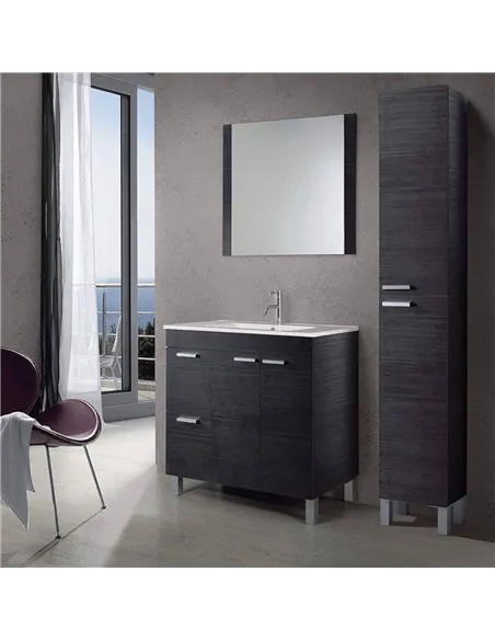 Milano Tall Bathroom Cupboard Oak Grey, 2477