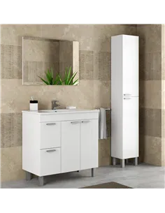 Milano Tall Bathroom Cupboard White, 2480 2