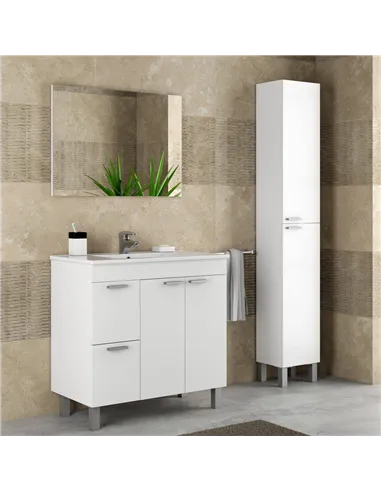 Milano Tall Bathroom Cupboard White, 2480
