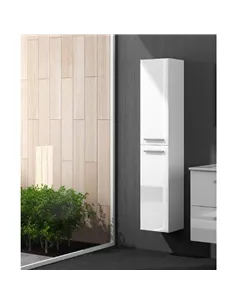 Milano White Gloss 2 Door Wall Mounted Floating Bathroom Storage Cupboard, 3230