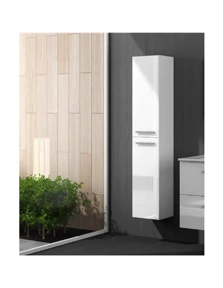 Milano White Gloss 2 Door Wall Mounted Floating Bathroom Storage Cupboard, 3230