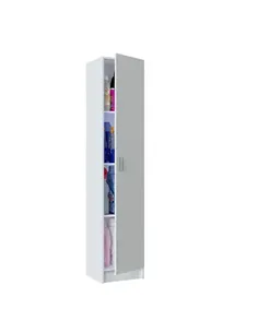 Multi Purpose White Narrow Cupboard, 2473
