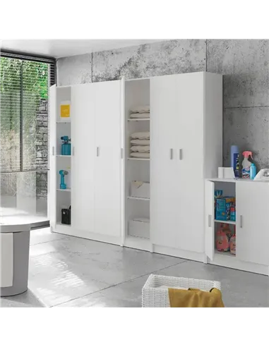 Multi Purpose White Narrow Cupboard, 2473