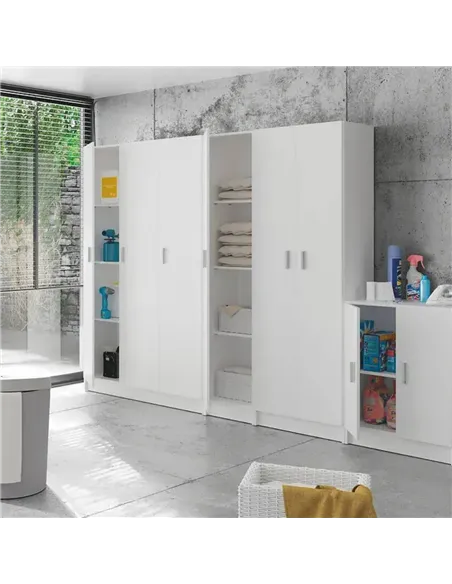 Multi Purpose White Narrow Cupboard, 2473