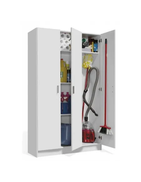 Multi Purpose White Wide Storage Cupboard 3 Door, 2591