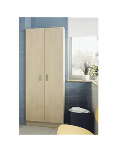 Multi Tall Oak Effect 2 Door Utility Universal Storage Cupboard, 3292 2