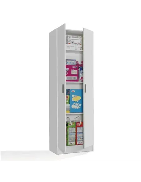 Multi Tall White 2 Door Shoe Storage Utility Cupboard, 3293