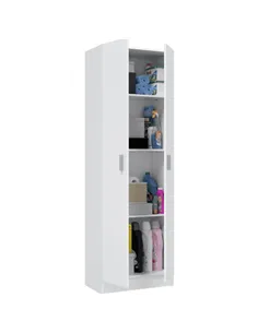 Multi Tall White 2 Door Shoe Storage Utility Cupboard, 3293 2