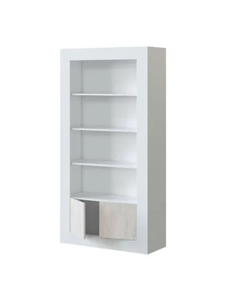 Montreal White And Wood Effect Tall Bookcase, 3076