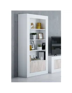 Montreal White And Wood Effect Tall Bookcase, 3076 2