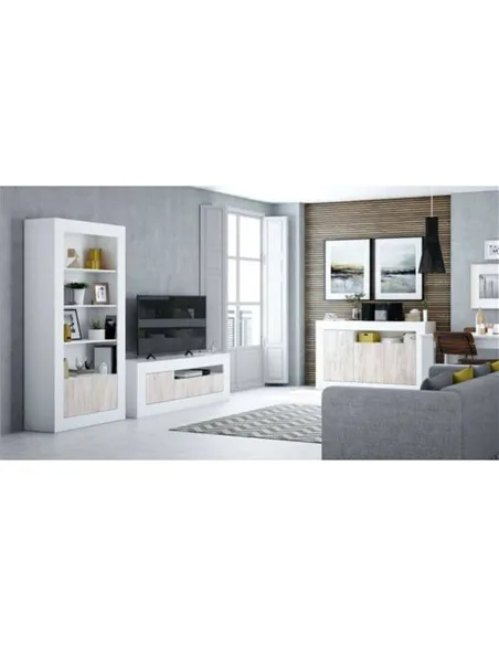 Montreal White And Wood Effect TV Unit, 3075
