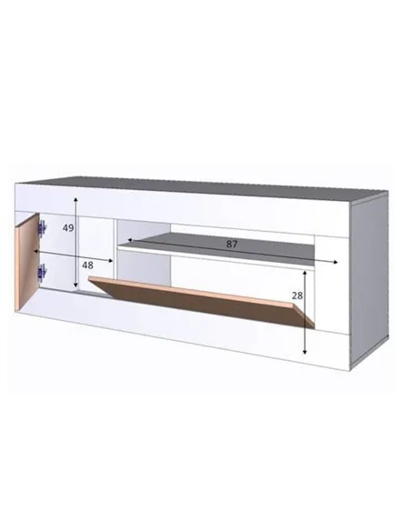 Montreal White And Wood Effect TV Unit, 3075
